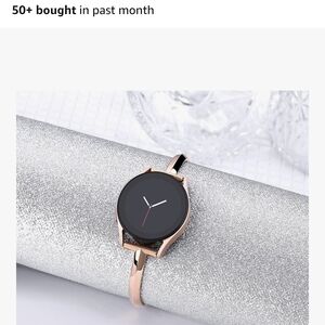 Elegant Rose Gold Watch with Black Dial
